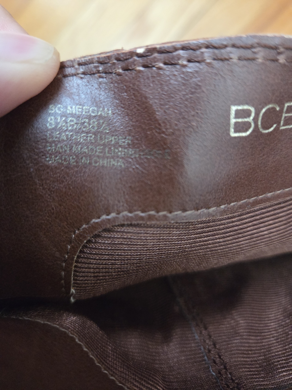 BCBG Tall Cognac Brown Leather Over-the-Knee Boots with Strap Accents Size 8.5 - Picture 9 of 9